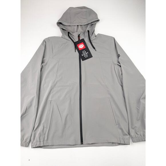 686 Men's Medium UNIX Full Zip Shell Jacket - Light Gray - Picture 2 of 10